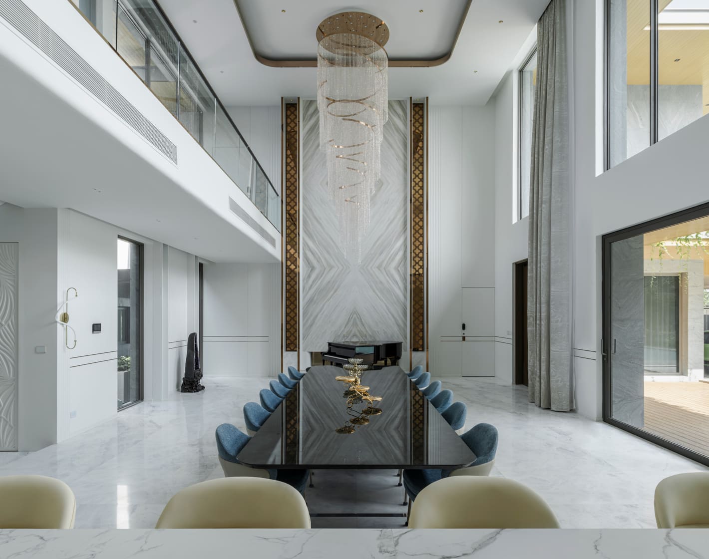 Luxury hotel lobby interior
